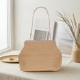thumbnail image 3 of HUISZJ Straw Handbag, Large Capacity Kiss Lock Clutch, Woven Beach Bag for Summer Travel (Yellow), 3 of 6