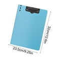 thumbnail image 3 of Plastic Clipboard | Brushed Pattern Clip Board with Metal Double Nail Clip | Foldable 360° Design | Pen Slot | Matte Black, Blue, Red, Green | 12.8x9.6in | A4 Document Holder | Portable & Durable, 3 of 6