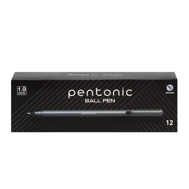 Bolígrafo Pentonic Ball Pen 1.0 mm Caja con 12 Piezas color Negro