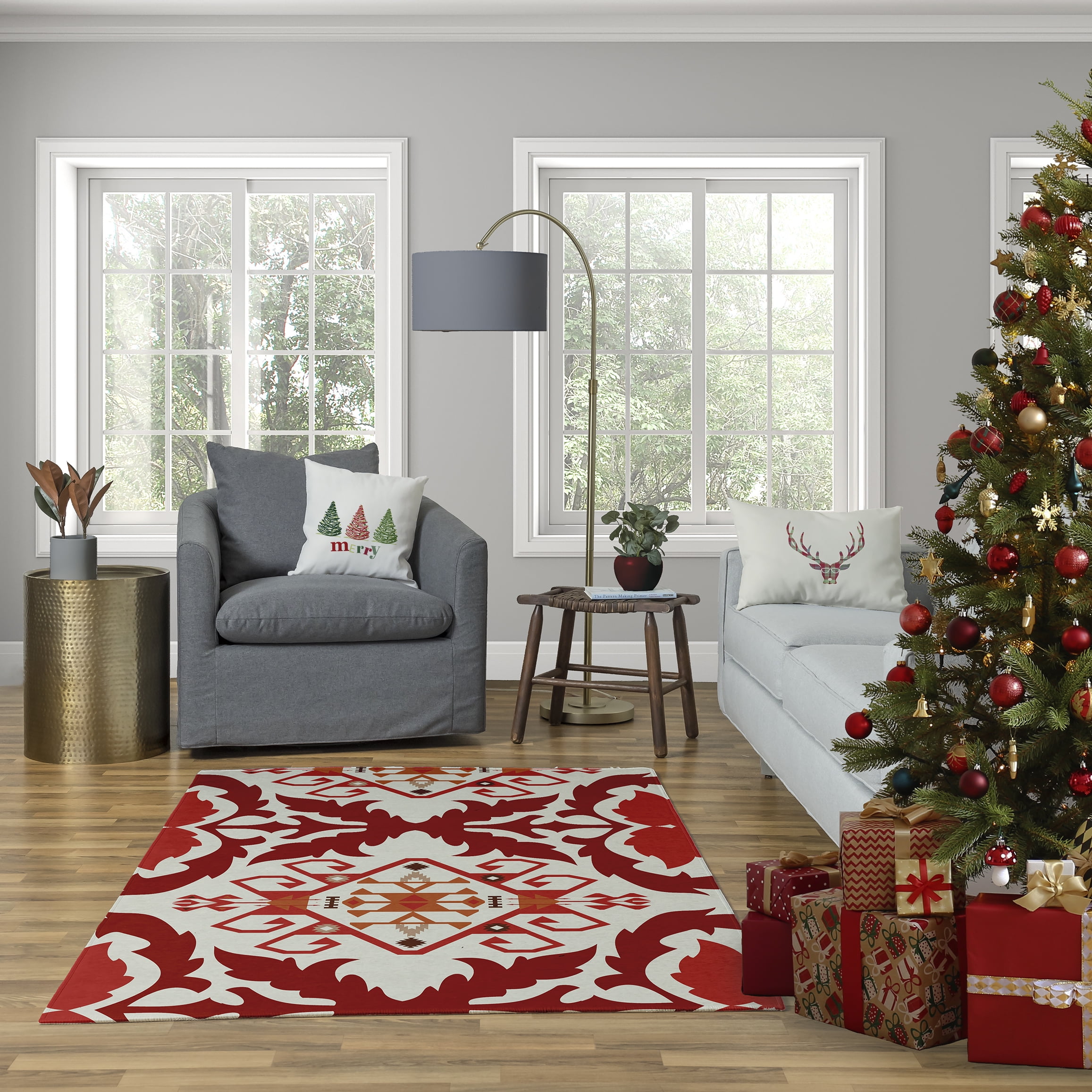 Simply Daisy 20" x 20" Merry Trees Decorative Throw Pillow
