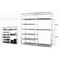 thumbnail image 4 of 9 Lattices Shoe Rack Organizer, Double Rows Shelf Shoe Rack for Women, Wall Bench Shoe Cabinet with doors for Home, (42.13" L x 11.02" W x 44.09" H), 4 of 6
