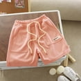 thumbnail image 2 of Zanarzt Little Kids Sports Shorts Toddler Boy Shorts Baby Boy Cotton Shorts Soft Casual with Drawstring Boys Clothes for Summer Pink,4-5 Years, 2 of 3