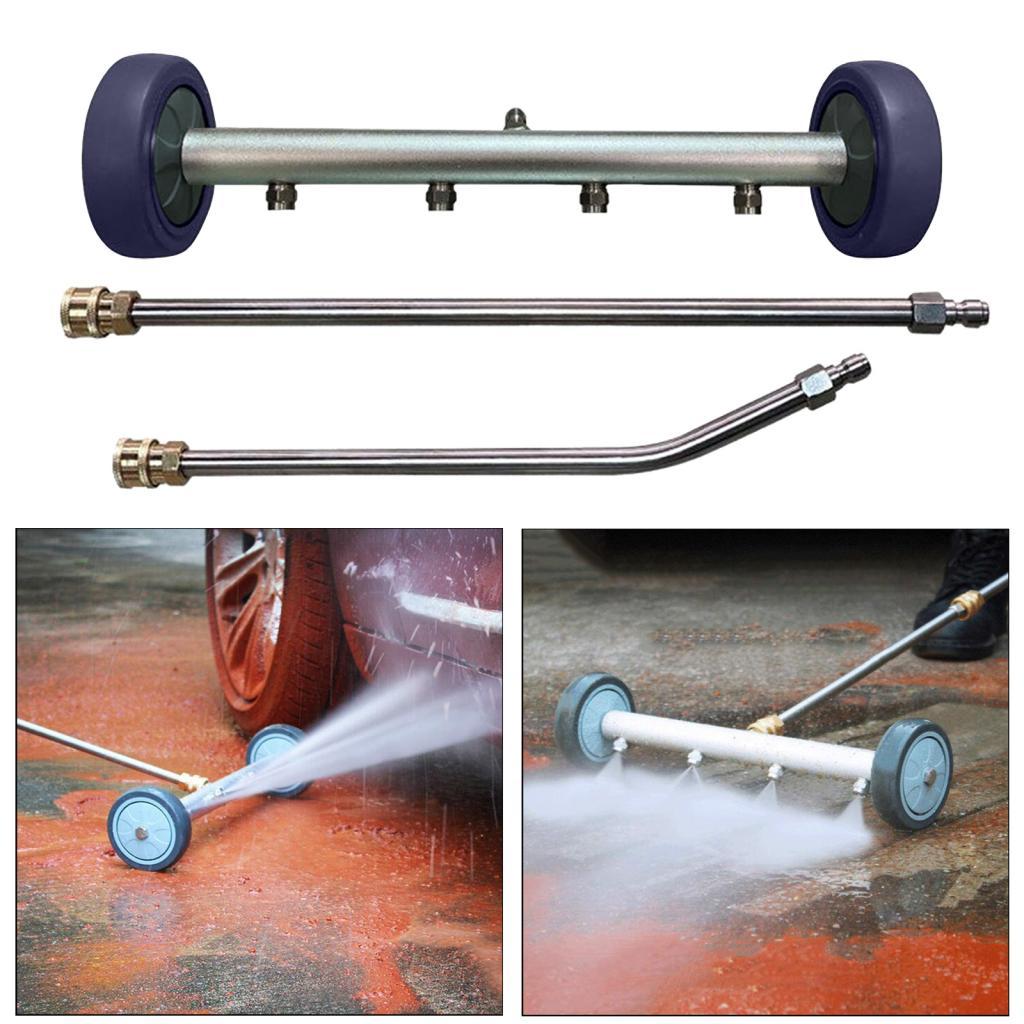 Fzaqwen 5000PSI 15inch Pressure Washer Undercarriage Cleaner Water Broom Car Chassis Wash 4 Spraye Nozzle
