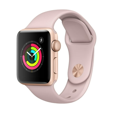Refurbished Apple Watch - Series 3 - 38mm - Gold Aluminum Case - Pink Sand Sport (Best Smartwatch For Apple)