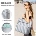 thumbnail image 3 of ZPurple Beach Bag, Waterproof Sandproof Beach Tote Bag, 35L Large Capacity Foldable Travel Hand Bag for Women, 3 of 8