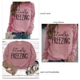 thumbnail image 4 of Jersey de manga larga con cuello redondo, sudadera holgada informal de fibra de poliéster de color sólido para mujer, oro rosa XL, 4 of 5