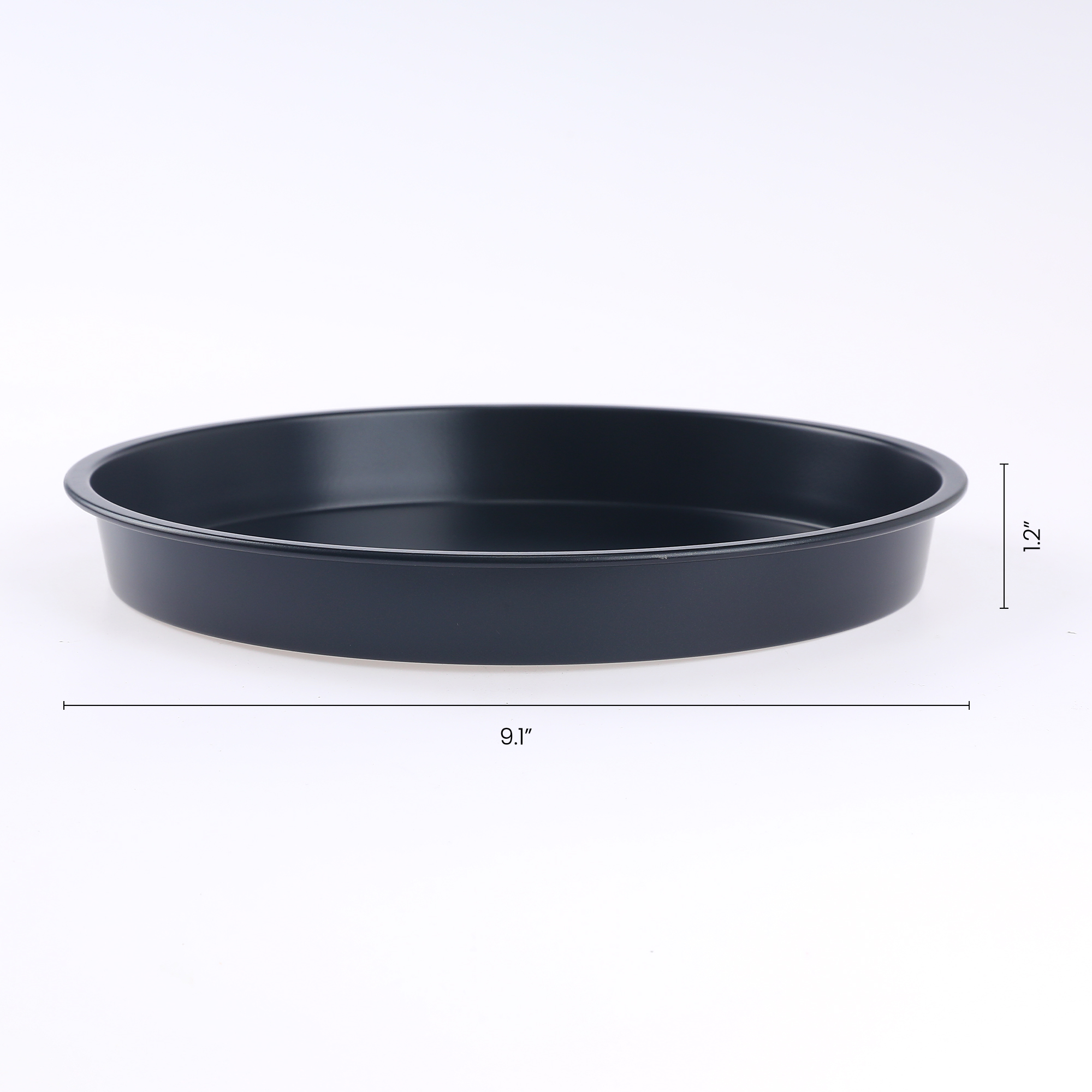 Unique Bargains 2 Pcs Round Cake Pans Baking Sheet Black 9.1*9.1*1.2in