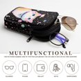 thumbnail image 5 of SEANATIVE Printed Double Glasses Case for Women, Neoprene Zipper Eyeglass Pouch Water-Resistant Scratch-Proof Lightweight Travel Glasses Bag for Eyeglasses Sunglasses, Cat Star Galaxy Print Black, 5 of 7