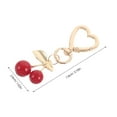 thumbnail image 2 of WEUVEB 2Pcs Red Cherry Keychain Heart Pendant Kawaii Purse Accessory, 2 of 8