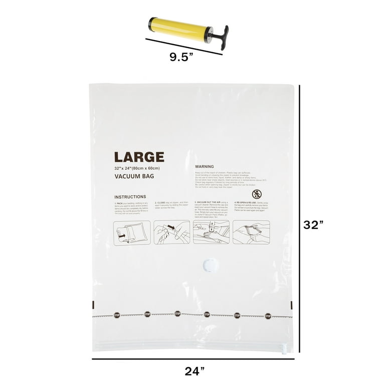 Lavish Home 5 Vacuum Storage Bags-Space Saving Air Tight Compression  (Medium) 