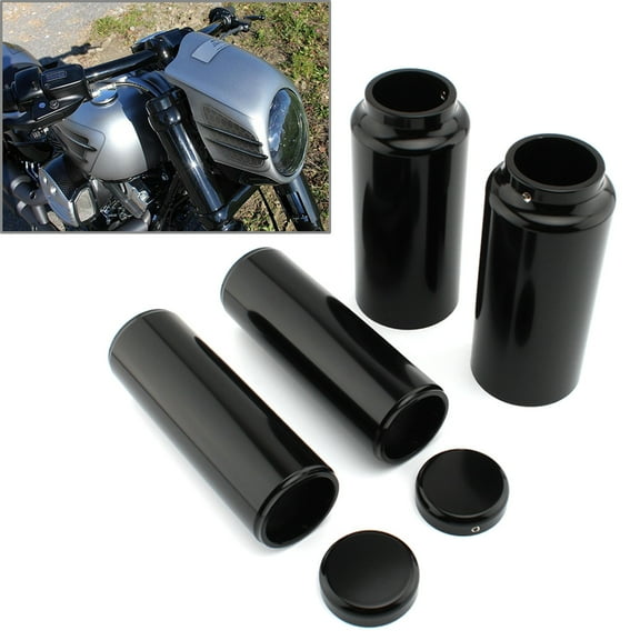 ZS 6PCS Motorcycle Fork Cover Cap Set Aluminum For Harley Davidson Softail Breakout Fxbr Fxbrs 2013 2014 2015 2016 2017 Black