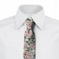 thumbnail image 2 of Rose Necktie, Flourishing Pink Flora, Dress Tie, 3.7", Pale Pink Green Bluegrey, by Ambesonne, 2 of 3