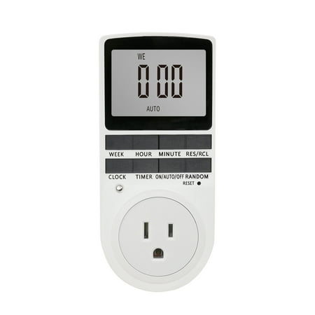 

Tickas Digital Timer Switch Socket Digital Electronic Timer Switch LCD Display Plug-in Programmable Time Switch Energy Saving Intelligent Electronic Timing Socket