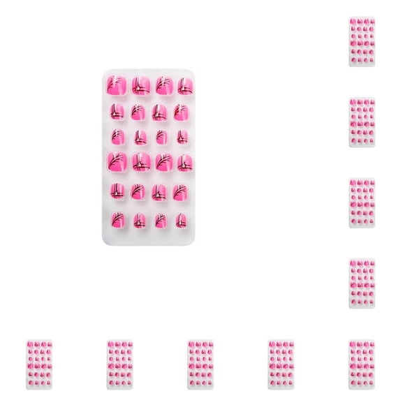 Qarigey 1 Juego de puntas de uñas artificiales, prensa en las uñas para niños, decoración de dedos de los pies, adorables uñas postizas, PNT-16-10 10piezas Qarigey CBP304190