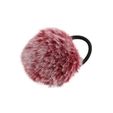 Faux Fur Ball Decor Stretchy Band DIY Hairstyle Hair Tie Ponytail Hairband - Walmart.com