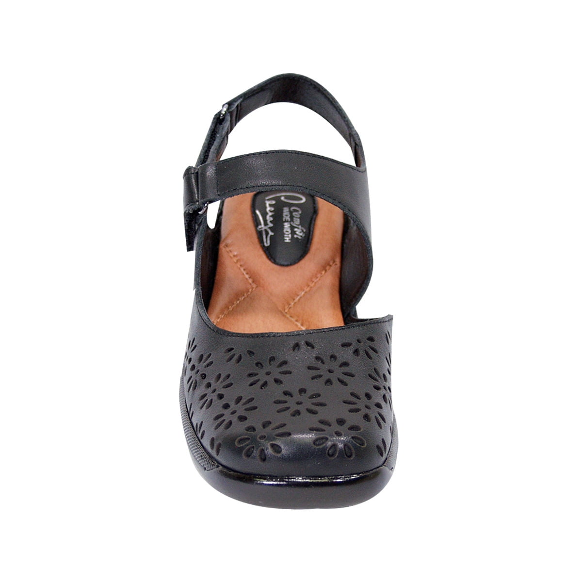 PEERAGE Kylie Women Extra Wide Width Slingback Comfort Sandal BLACK 8.5