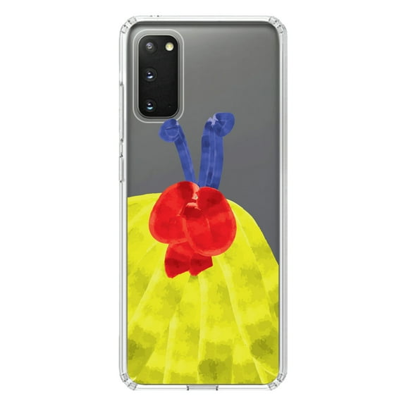 DistinctInk Clear Shockproof Hybrid Case for Galaxy S20 PLUS / 5G (6.7" Screen) - TPU Bumper, Acrylic Back, Tempered Glass Screen Protector - Princess Dress - Yellow , Blue , Red