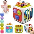 thumbnail image 1 of Juguetes sensoriales Montessori JAMW Juguetes educativos versátiles 7 en 1 para bebés de 6 a 12 meses, 1 of 4