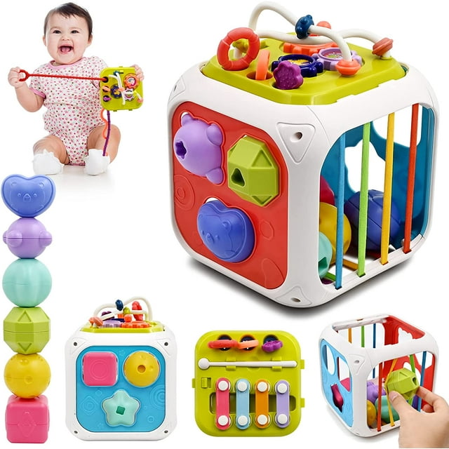 Juguetes sensoriales Montessori JAMW Juguetes educativos versátiles 7 en 1 para bebés de 6 a 12 meses