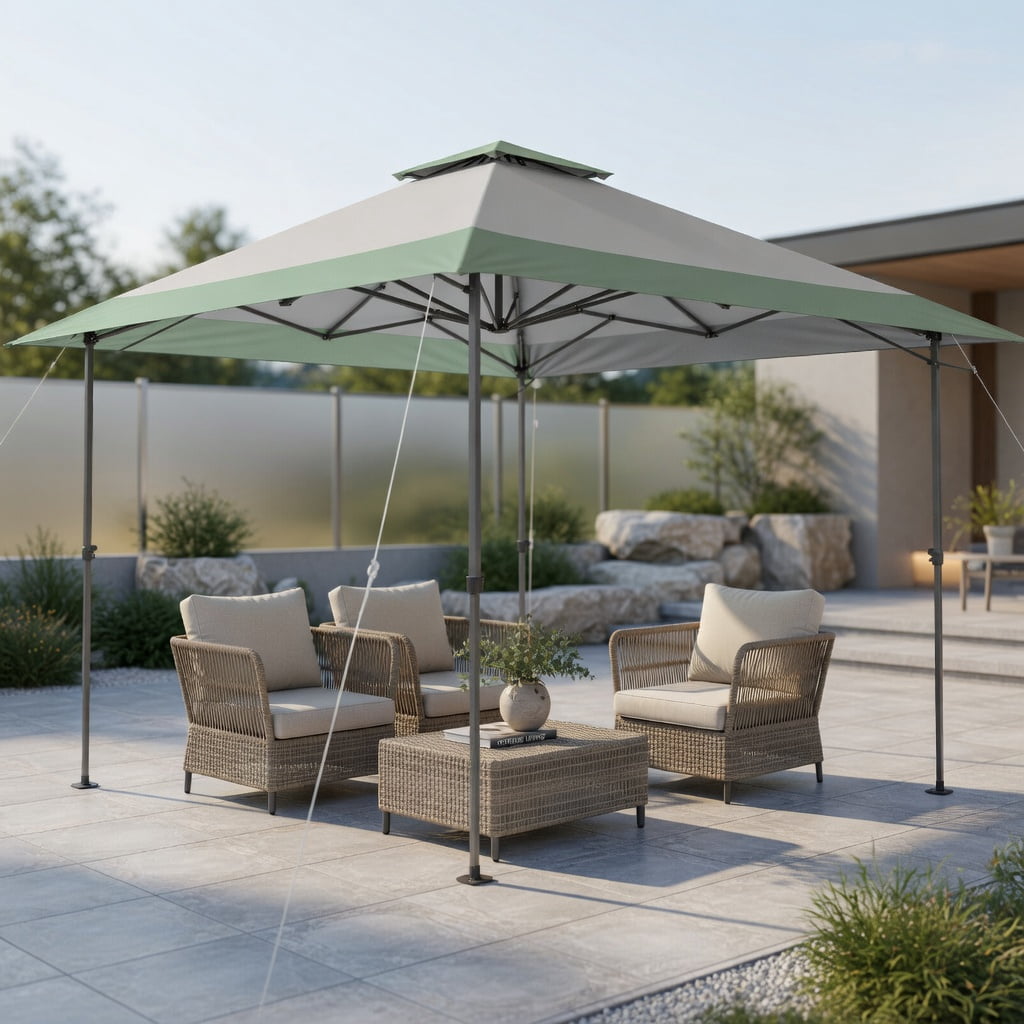 Resenkos 13 x 13 Feet Pop-Up Patio Canopy Tent with Shelter and Wheeled Bag-Gray, Outdoor Gazebo Wedding Party Tent Canopy Tent for Outside Party Waterproof Tent