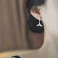 thumbnail image 2 of Pearl Mermaid Tail Dangle Stud Earrings for Women Girls 925 Sterling Silver Cubic Zirconia Shell Pearls Drop Ocean Fishtail Charms Dangling Dainty Cute Christmas Birthday Valentines Jewelry Gifts, 2 of 10