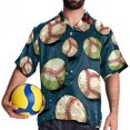 thumbnail image 4 of Baseball Men's Short Sleeve Beach Shirts Hawaiian Button Down Casual Summer Printed Unisex Top, 4 of 6