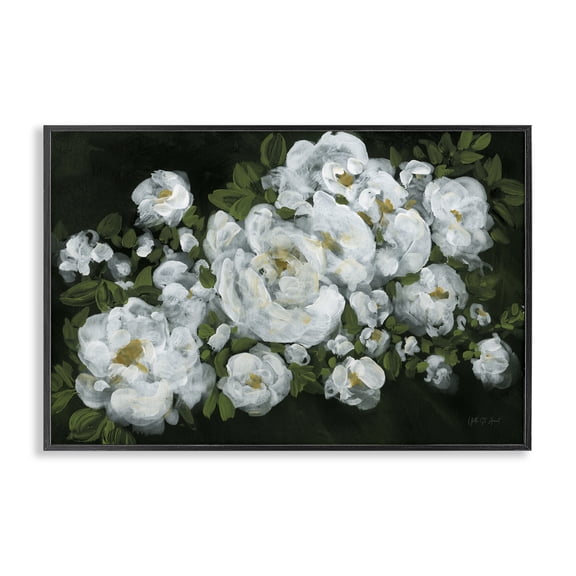 Stupell Industries French Country Midnight Blooming Roses Black Framed Giclee Art, 18 x 12, by Yvette St. Amant