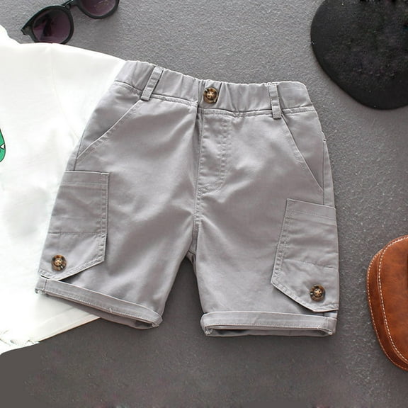 Shorts for Girls Athletic Running Grey Shorts Elastic Waist Summer Toddler Girl Clothes 4-5 Years