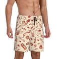 thumbnail image 2 of Bixox Men's Red Wine printed lightweight casual shorts, soft sleep shorts with pockets., 2 of 7