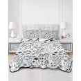thumbnail image 3 of Blue Teal Spring Floral Full Size Down Alternative Comforter,Lightweight Comforter Quilt Bedding Set with Pillow Shams Vintage Botanical Colorful Elegant Bed Comforter Duvet Insert 78"x90", 3 of 7