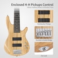 thumbnail image 6 of 6 Strings Electric Bass Guitar Full Size GIB H-H Pickup Bass with Carry Bag,Strap,Plectrum,Connector,Wrench Tool (Natural), 6 of 10