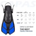 thumbnail image 4 of Aletas de snorkel, aletas de natación, tamaño de viaje, cortas, ajustables para snorkel, buceo, adultos, hombres, mujeres, niños, aletas de natación con talón abierto, 4 of 4