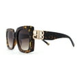 thumbnail image 3 of Womens Thick Plastic Butterfly Rectangle Designer Fashion Sunglasses Tortoise - Brown, 3 of 4