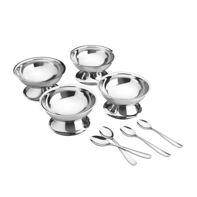 Platos Con Cucharas para Postre TRAMONTINA 8 Piezas gris