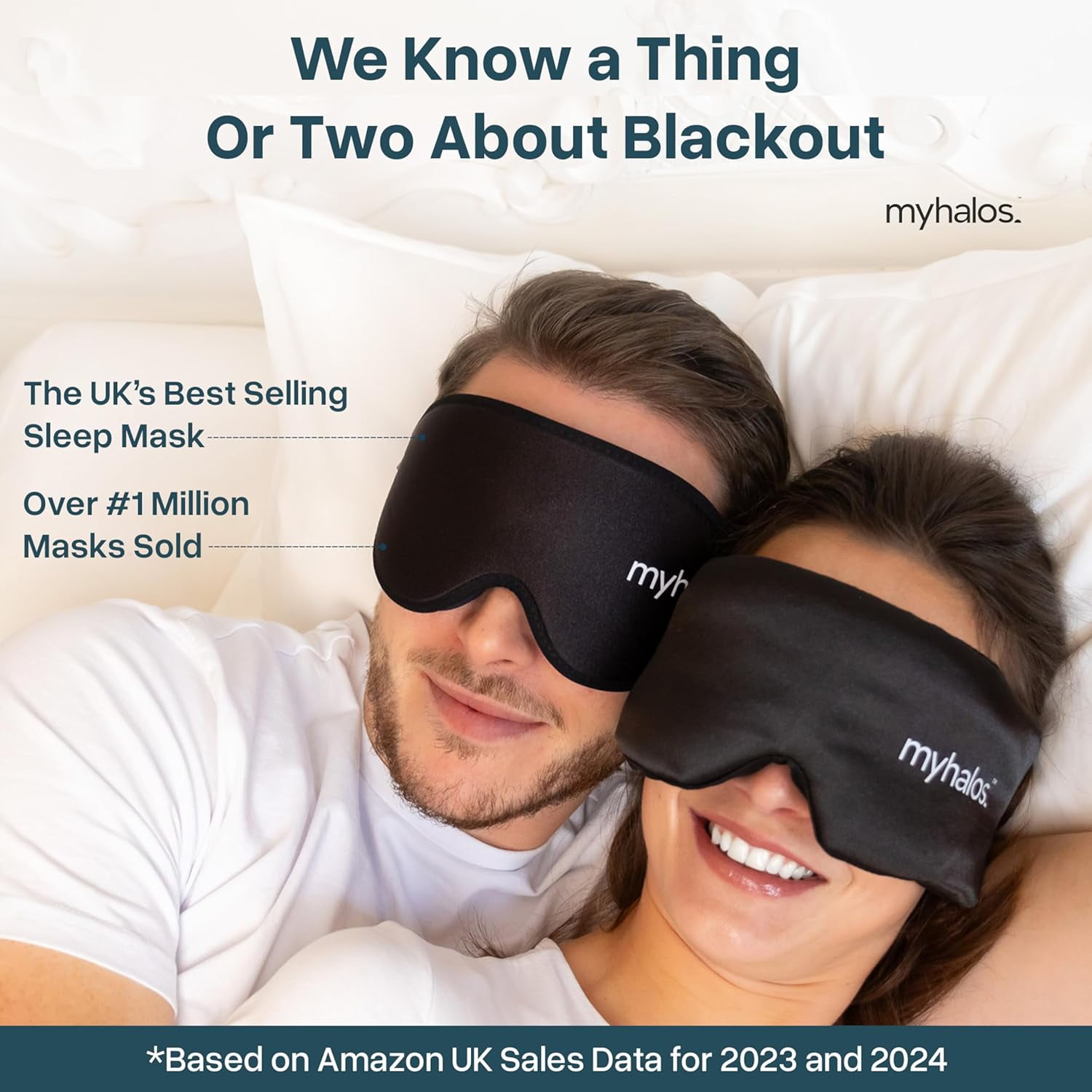 MyHalos 3D Mulberry Silk Sleep Mask for Women & Men with Cups, Blackout - Silk Eye Masks for Sleep Anywhere, Travel, Night, Face, Side