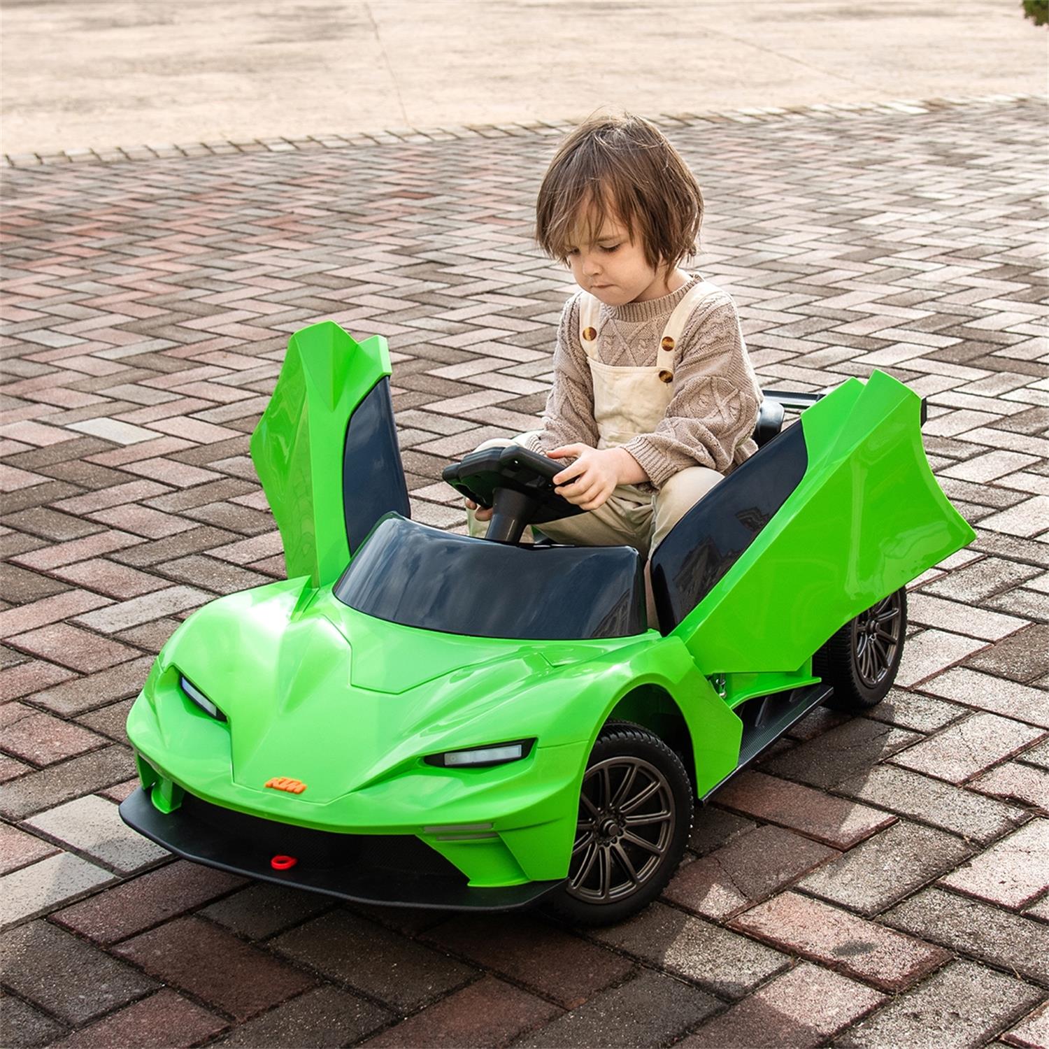 CIPACHO 12v Powered Ride Ons Kids Car 2.4G W/Parents Remote Control, Licensed Ktm x Bow Gtx Electric Car for Kids, USB, MP3, Bluetooth, LED Light, Green