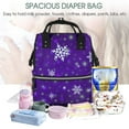 thumbnail image 5 of Honeii Dark Purple Snowflakes Pattern Mummy Diaper Bag Backpack Durable Maternity Baby Nappy Casual Shoulder Bags Travel Hiking Outdoor Pack, 5 of 6