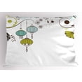 thumbnail image 1 of Lantern Pillow Sham Abstract Expression of Coming of New Year in China Vibrant Colors, Decorative Standard King Size Printed Pillowcase, 36 X 20 Inches, Apple Green Sky Blue White, by Ambesonne, 1 of 2