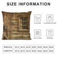 thumbnail image 5 of BANET Throw Pillow Cushion Cover, Old Wagon Wheel Next to Rustic Wooden House Window Buckets Print, Decorative Square Accent Pillow Case 22x22in, 5 of 5