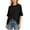 *Black, variant on Women's Oversized Crew Neck T Shirt , Ladies' Elbow Sleeve Loose Tee , Casual Soft Stretchy Top For Women,Army Green,S-2XL