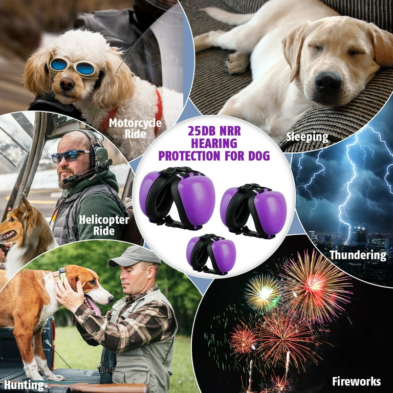 Famikako Dog Ear Muffs for Noise Protection Noise Cancelling Headphones for Dogs 25dB NRR Dog Earmuffs Dog Ear Plugs for Hearing Protection from Thunder Fireworks Vacuums Walmart