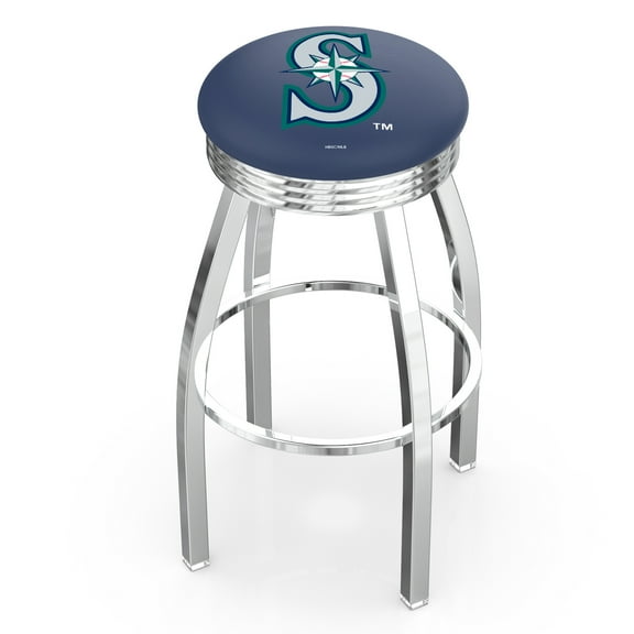 Silver Seattle Mariners 25" Chrome Ringed Swivel Counter Stool