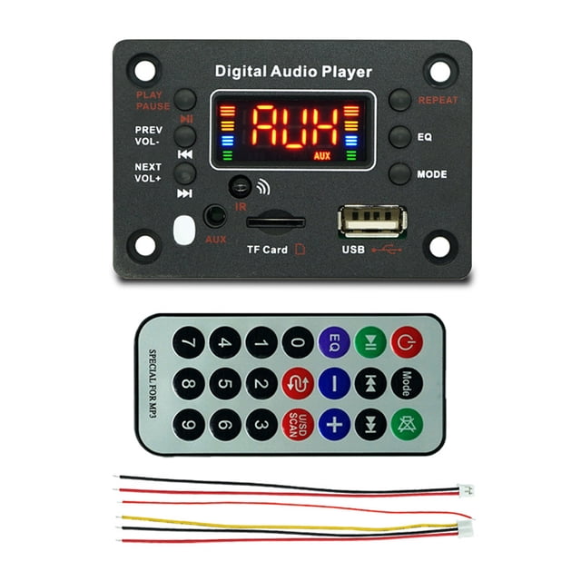 DQrwqpou Placa Decodificadora Inalámbrica BT 5 0 12V MP3 WMA Compatible Con TF USB AUX Radio FM para Coche