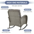 thumbnail image 5 of POCASSY Outdoor Rocking Chairs with Cushion, 3 Pieces Patio Rocker Gray Wicker Rattan Set with Wicker Side Table for Porch Deck Balcony, Gray, 5 of 8