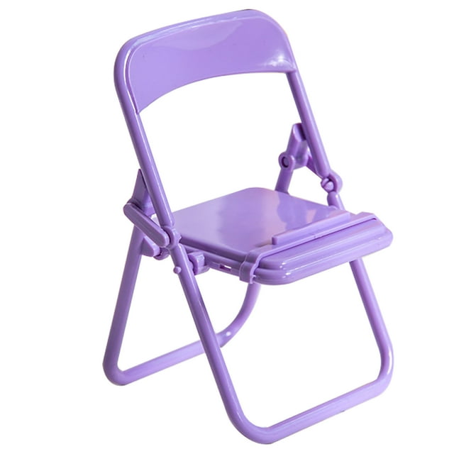 Mobile Phone Support, Phone Holder Chair Shape Foldable Compact For Desktop For Office Cream Yellow,Mint Green,Grape Purple,Pink
