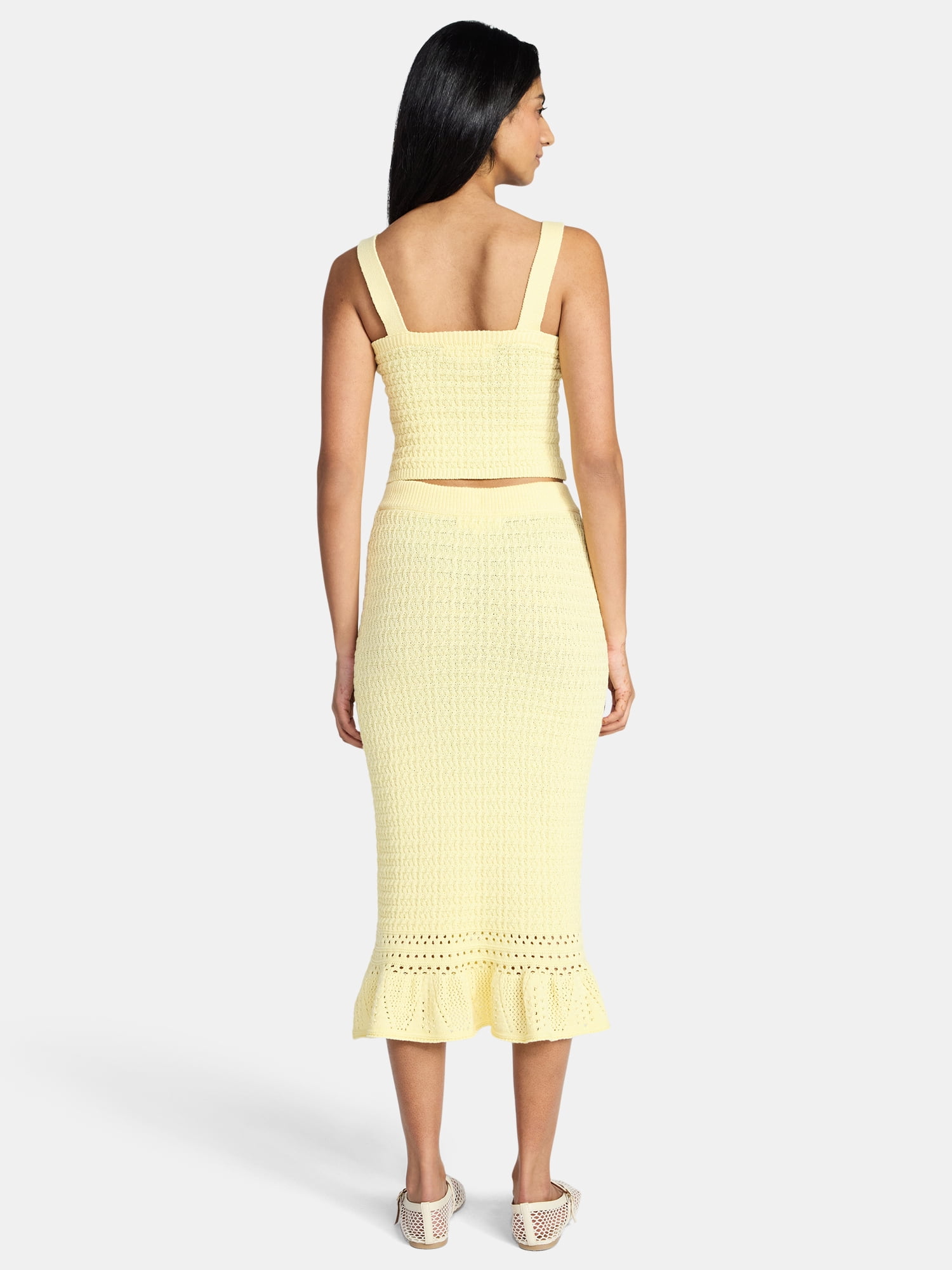 Madden NYC Women's Crochet Tank Top and Skirt Set, 2-Piece, Sizes XXS-XXL