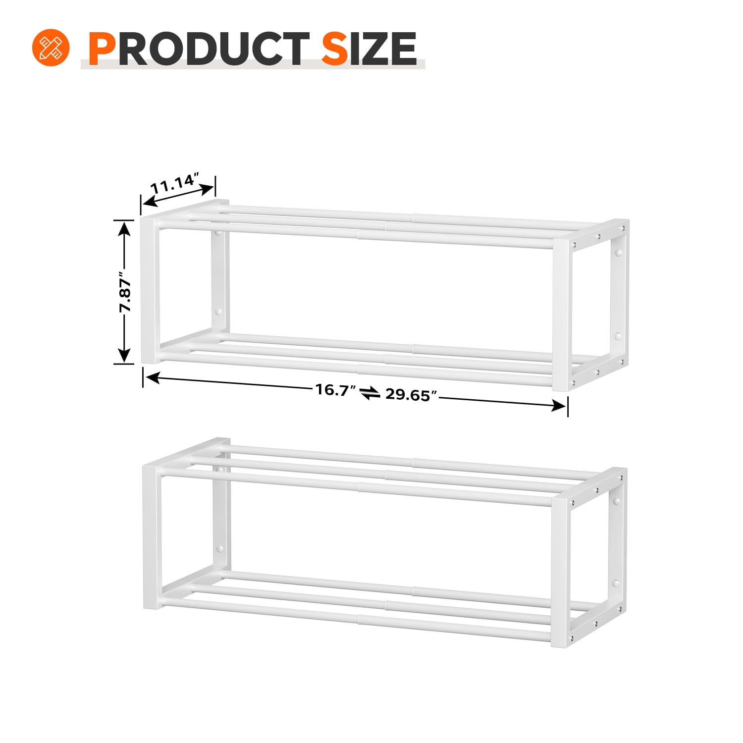 Hanging Shoe Organizer,2 Pack Wall Mounted Shoe Rack Holds 12 Pairs,Space Saving Metal Wall Shoe Rack,Hanging Shoe Rack Shoe Holder for Small Space,Entryway,Closet,RV,Camper（Sliver)