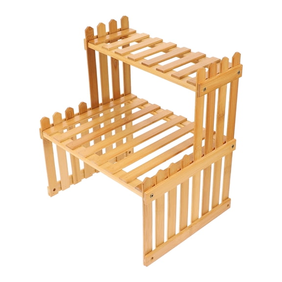 ROSENICE 1Pcs Planter Stand Holder Wood Color For Gardening Enthusiasts 11.79X10.61X8.25in