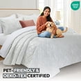 thumbnail image 6 of IR Imperial Rooms 3-Piece Velvet Quilt Set, Floral Embossed Reversible Bedspread, King, White (Pack of 2), 6 of 9
