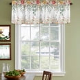 thumbnail image 3 of 2 Pack Valances for Window, Spring Floral Short Curtains for Kitchen Bedroom Living Room, Watercolor Roses Eucalyptus Leaves Botanical Rod Pocket Small Window Treatment Valance Drapes 42 x 12 Inch, 3 of 8